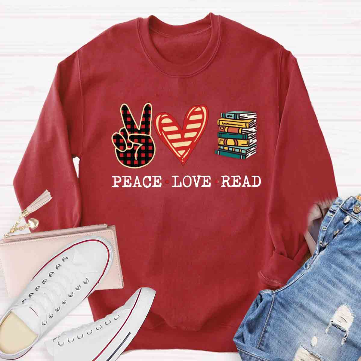 Peace Love Read Sweatshirt