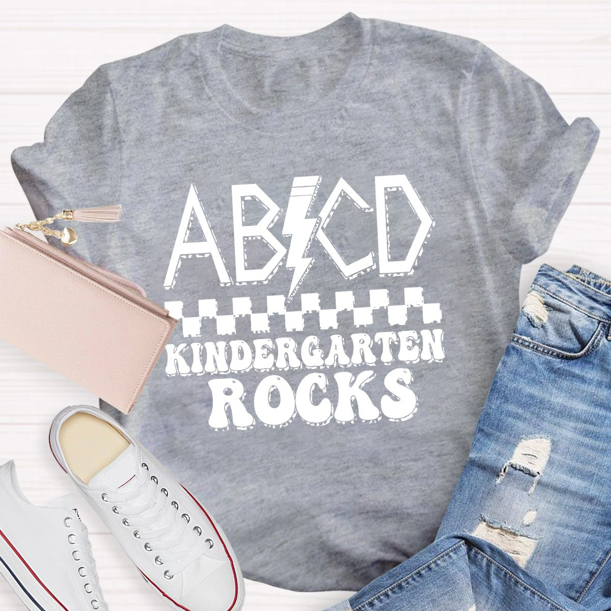 Abcd Kindergarten Rocks Teacher Shirt