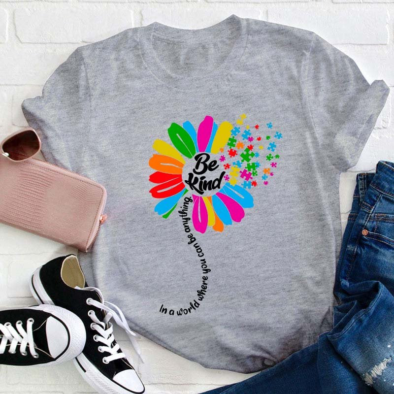 Be Kind In A Word Where You Can Be Anything Teacher T-Shirt