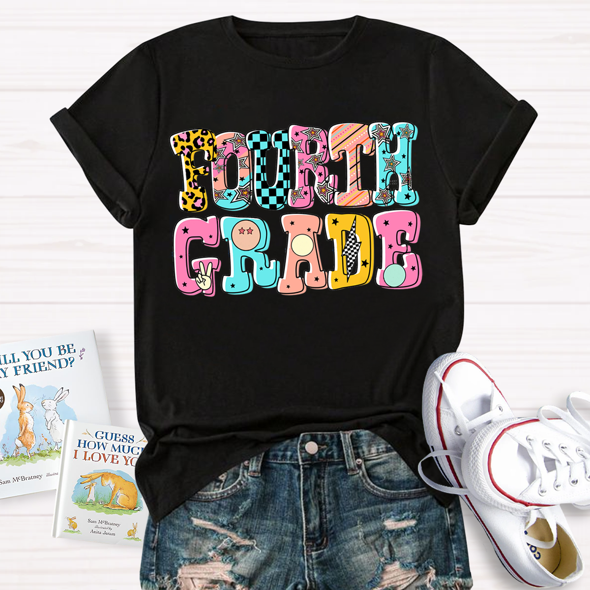 Personalized Grade Cartoon Teachers T-Shirt