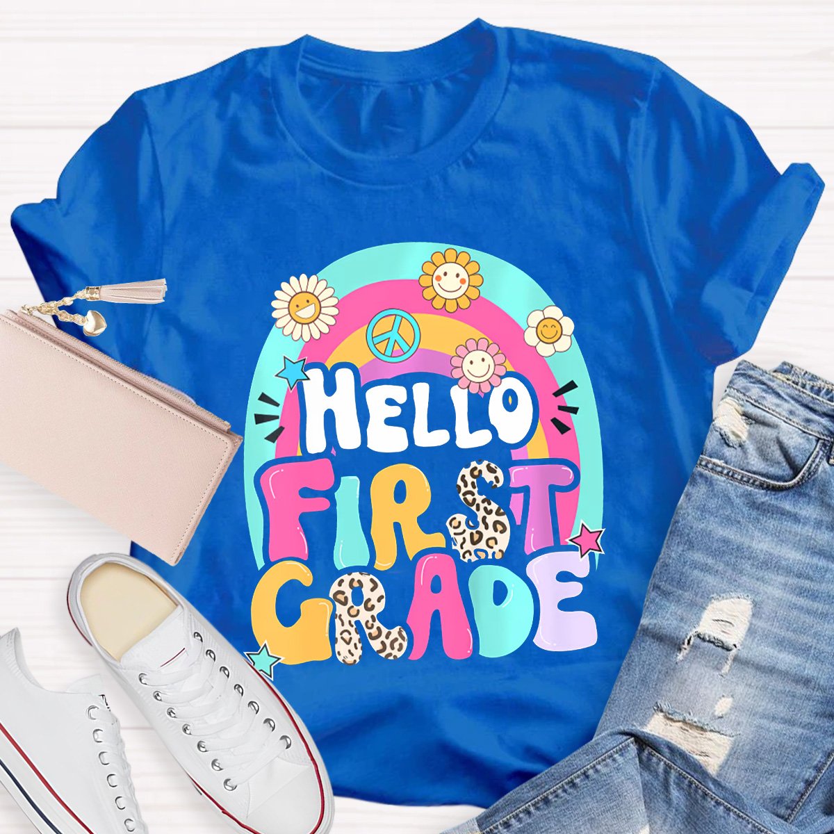 Personalized Hello Firt Grade Teacher Shirt