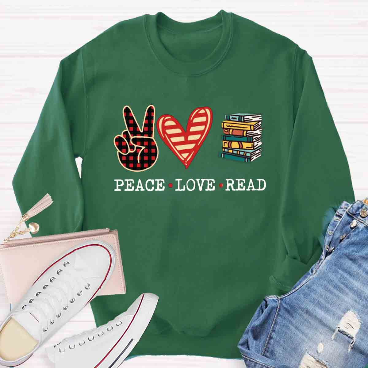 Peace Love Read Sweatshirt