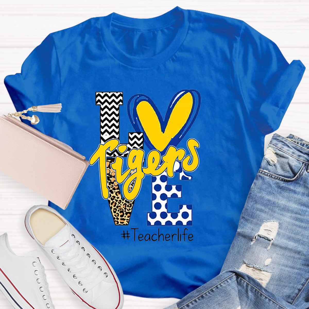 Personalized Love Mascot Teacher T-Shirt