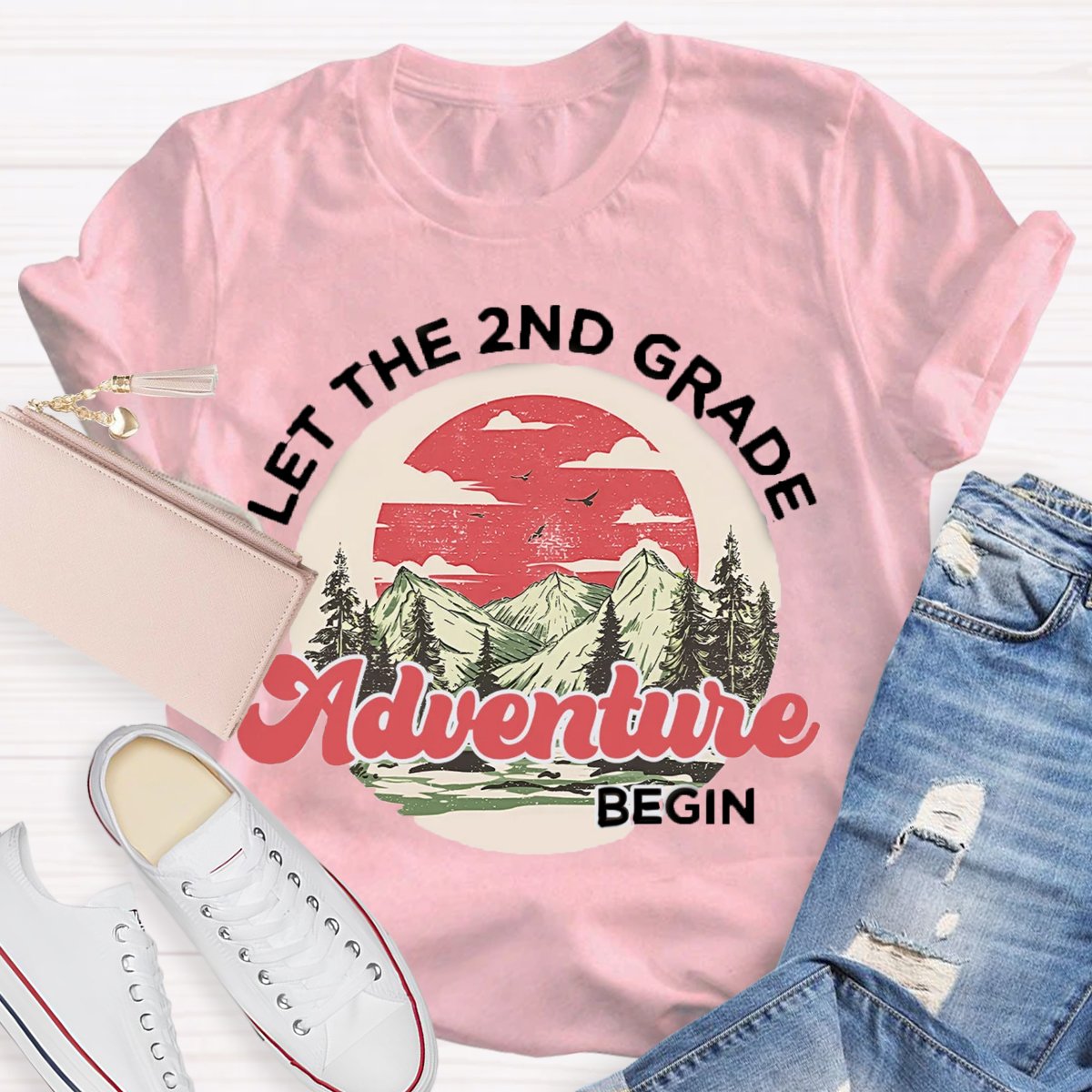 Personalized Grade Let The Adventure Begin Teacher T-Shirt