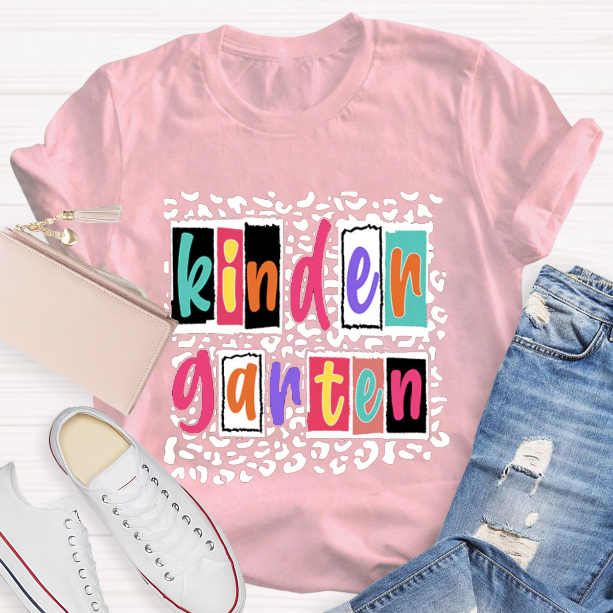 Personalized Your Grade Dot Printed Teacher T-Shirt