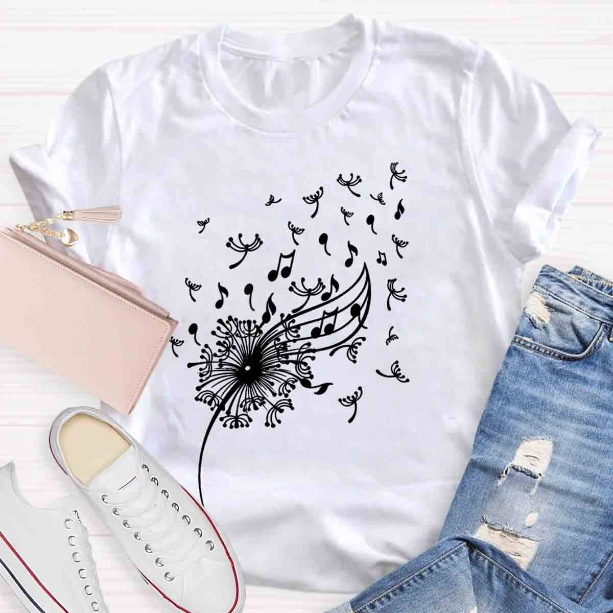 Dandelion Music Notes T-Shirt