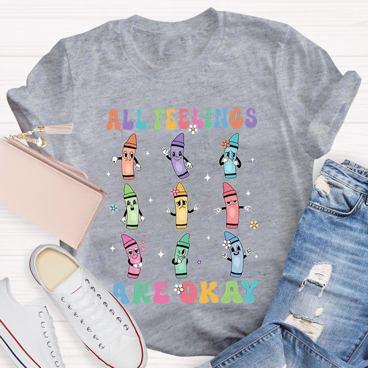 All Feelings Are Ok Crayon Shirt