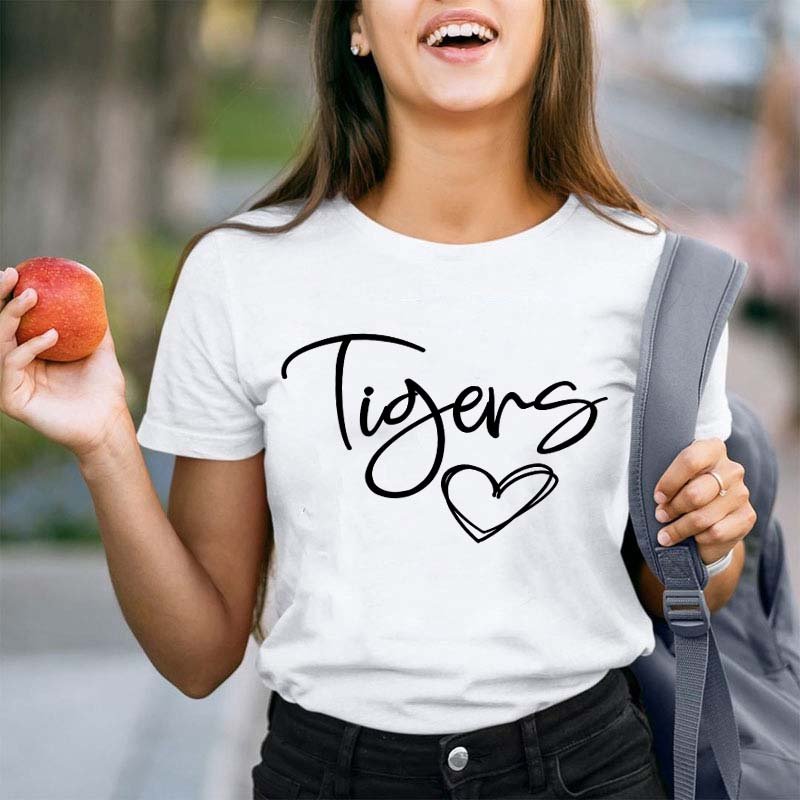 Personalized Name Mascot Heart Teacher T-Shirt