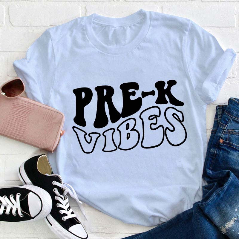 Personalized Grade Vibes Teacher T-Shirt