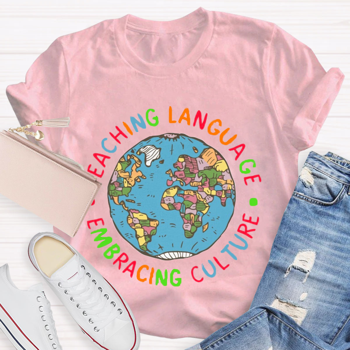 Teaching Language Embracing Culture Teacher T-Shirt