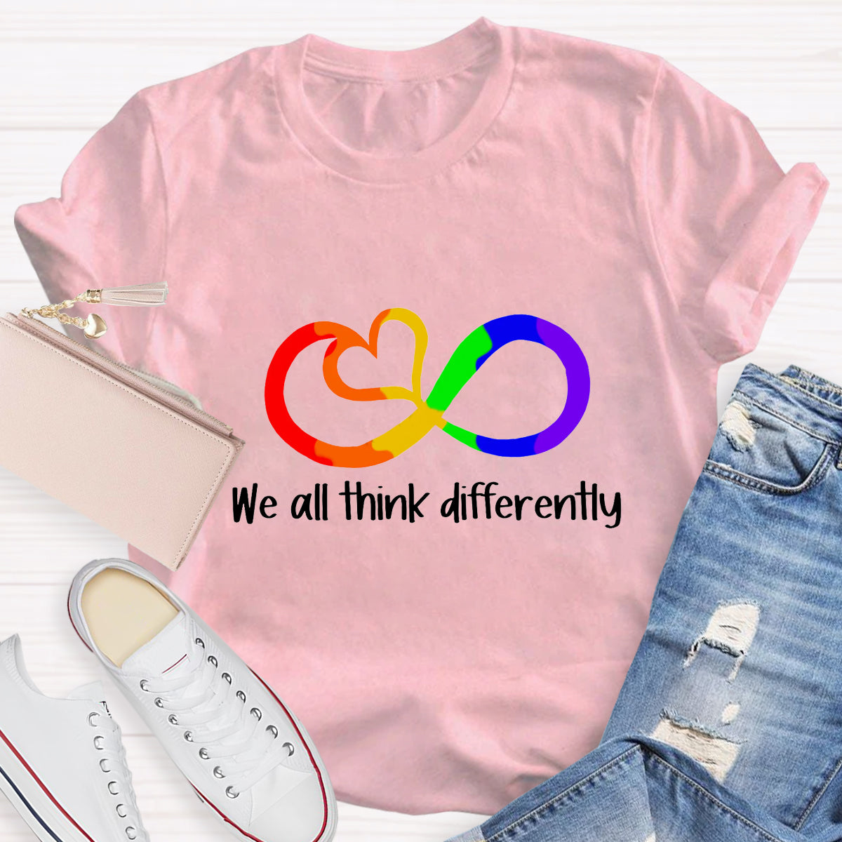 We All Think Differently Teacher T-Shirt