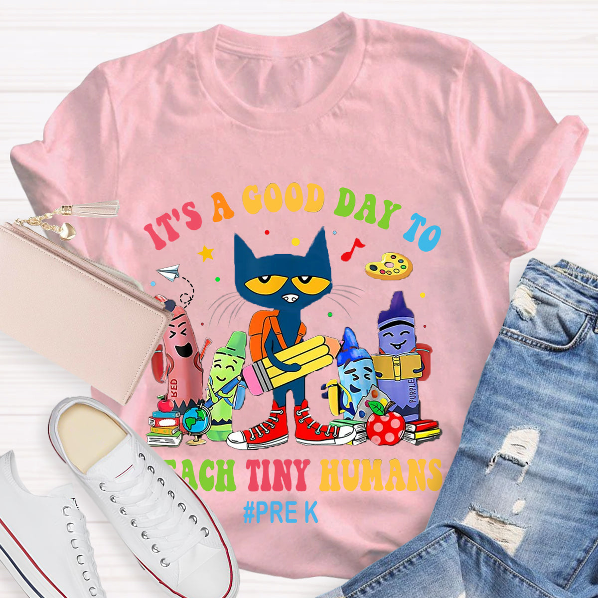 Personalized Grade It's A Good Day To Teach Tiny Humans Cat T-Shirt