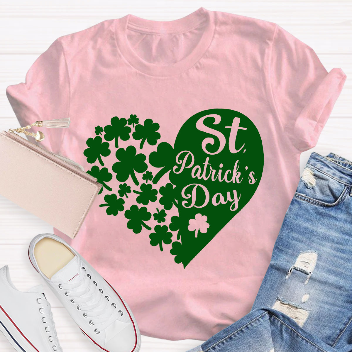 Lucky Shamrock St Patricks Day Teacher T-Shirt