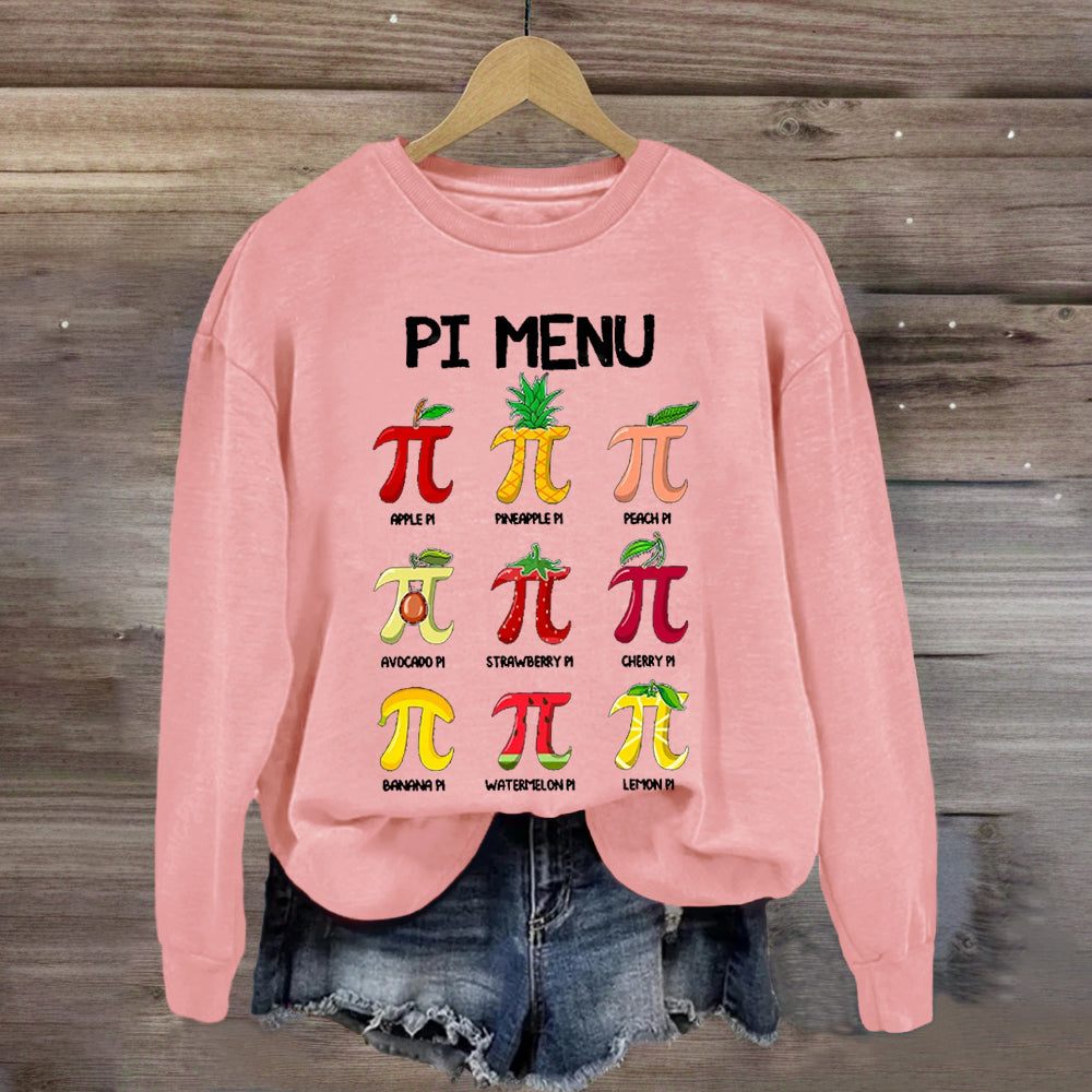 Pi Menu Happy Pi Day Sweatshirt