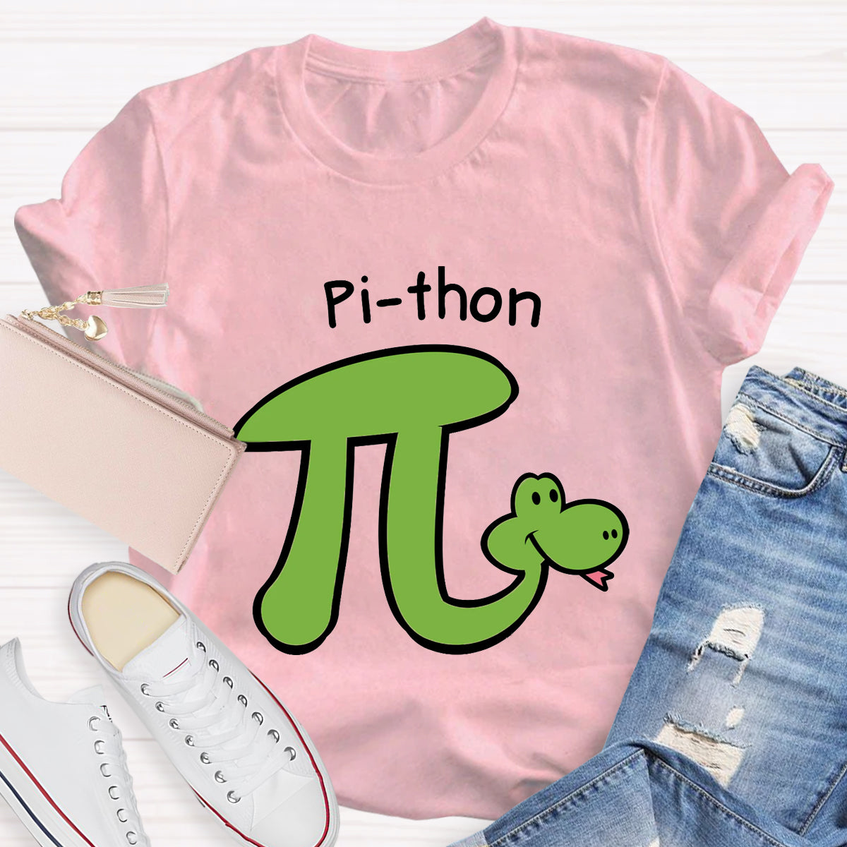 Pi-thon - Animal Pun Math Teacher T-Shirt