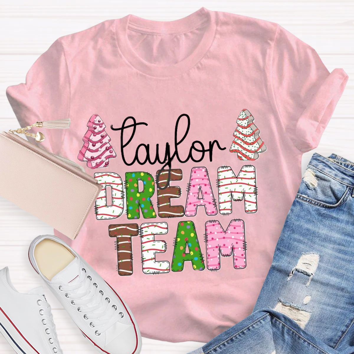 Personalized Name Christmas Dream Team T-Shirt