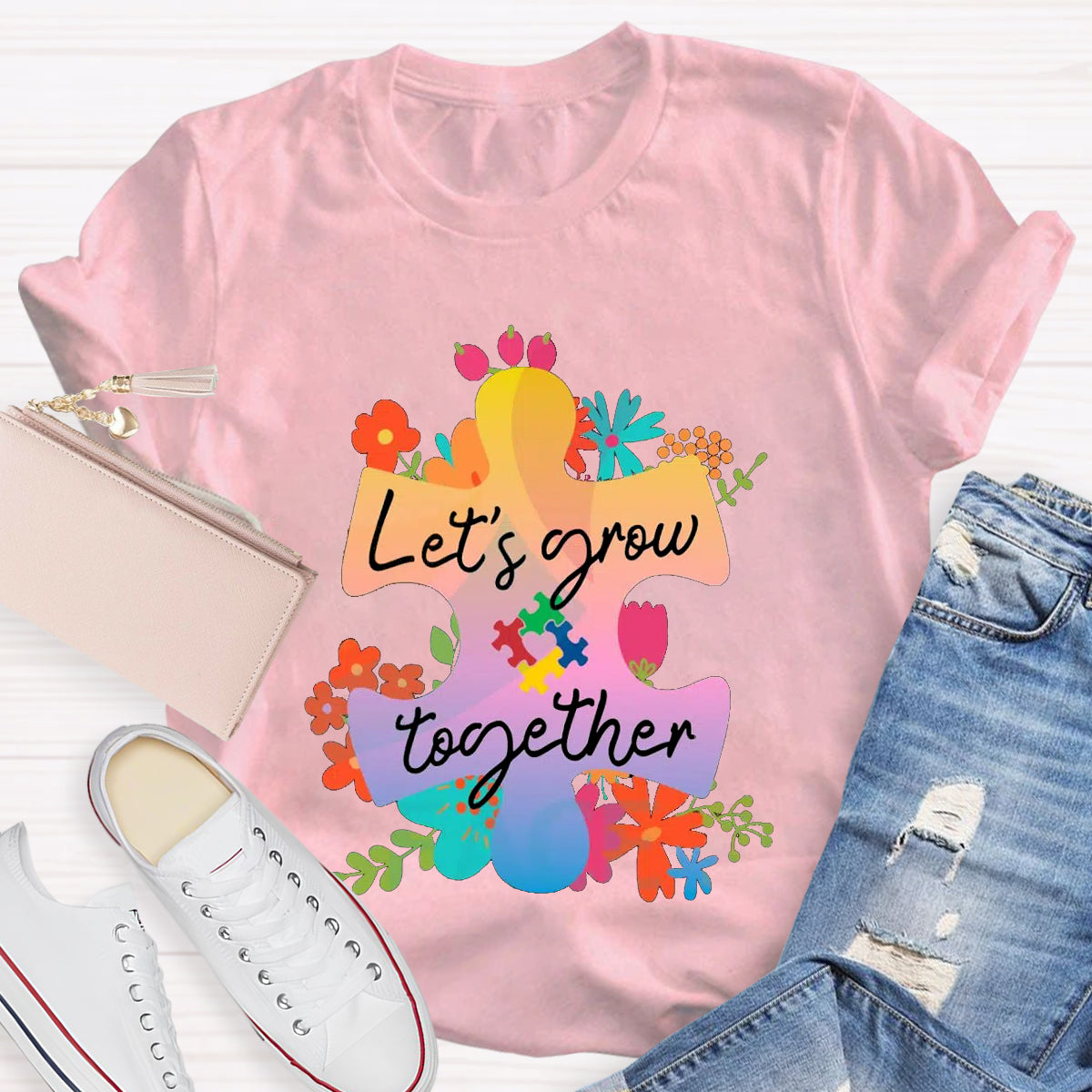 Let's Grow Together Teacher T-Shirt