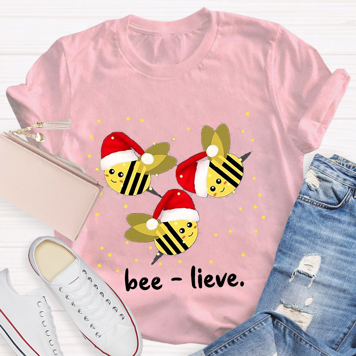 Cute Christmas Bee-lieve T-Shirt