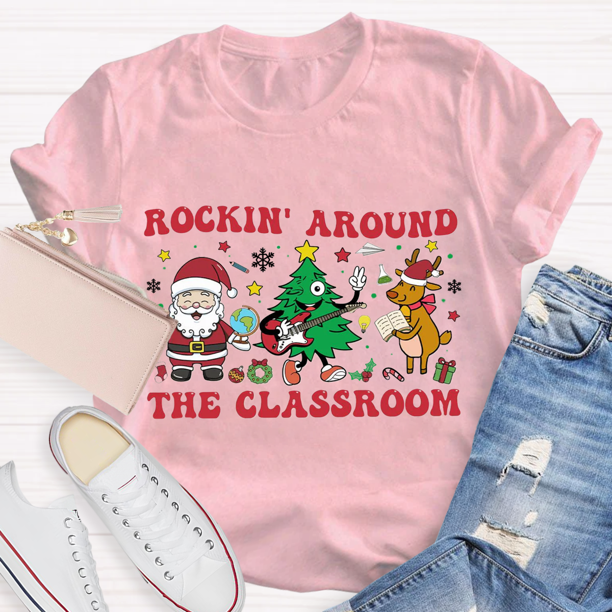 Rockin Around The Classroom Teacher T-Shirt