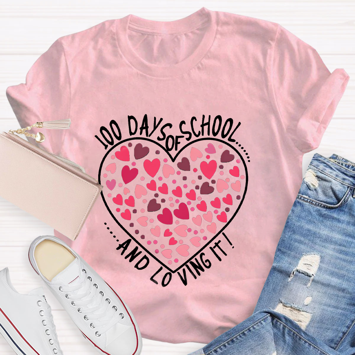 100 Days Of School And Loving It Teacher T-Shirt