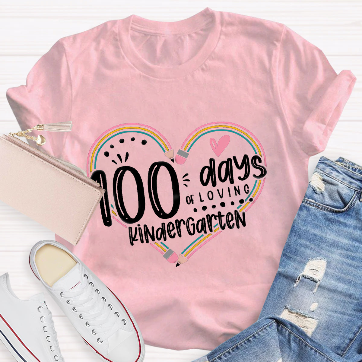 Personalized Grade 100 Days Of Loving Teacher T-Shirt