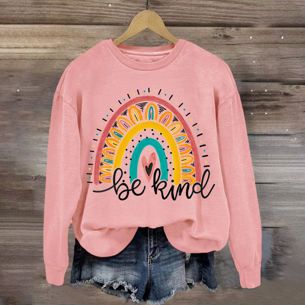 Be Kind Rainbow Heart Sweatshirt