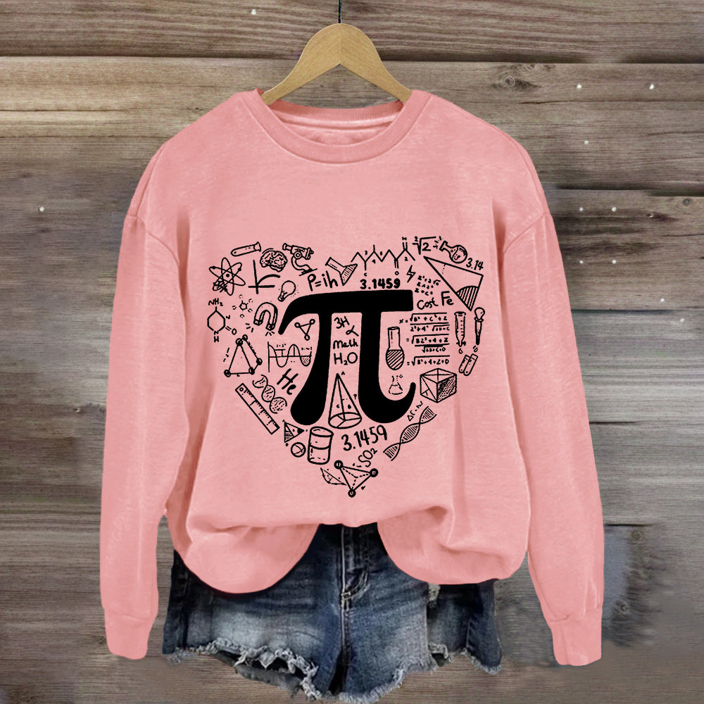 Pi Day Math Heart Teacher Sweatshirt