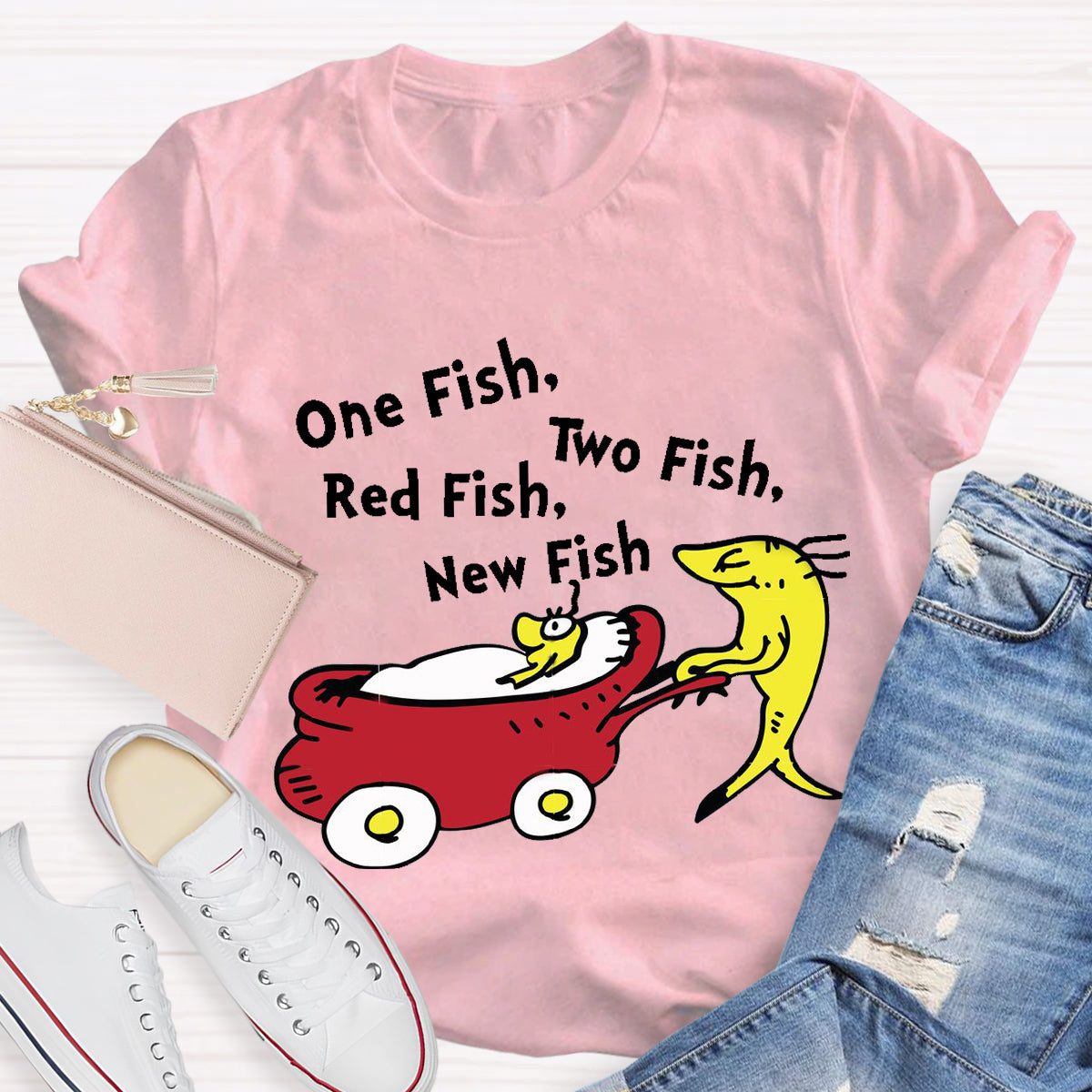 One Fish Two Fish Red Fish New Fish Children's Books T-Shirt