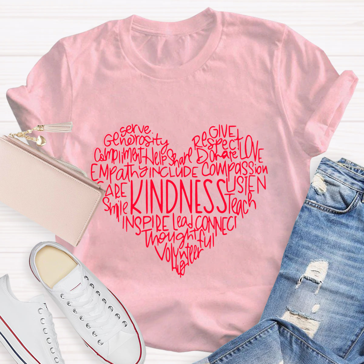 Kindness Teach Smile Teacher T-Shirt