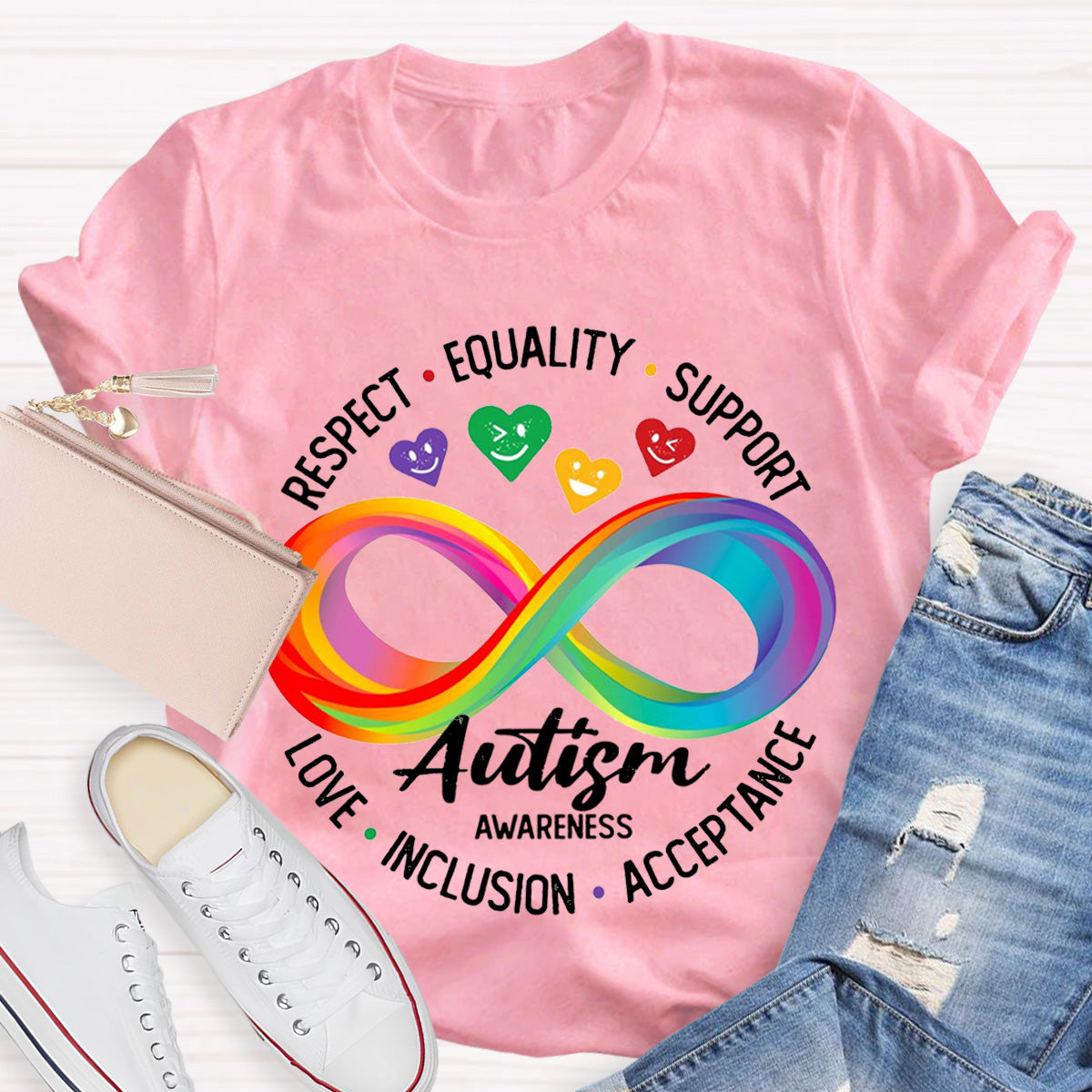 Autism Awareness Colorful Teacher T-Shirt