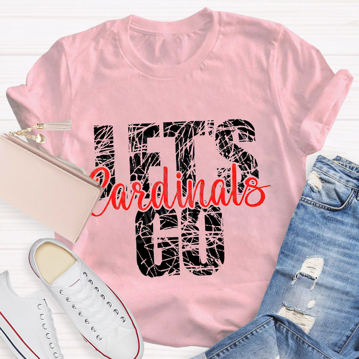 Personalized  Mascot Cardinals Teacher T-Shirt