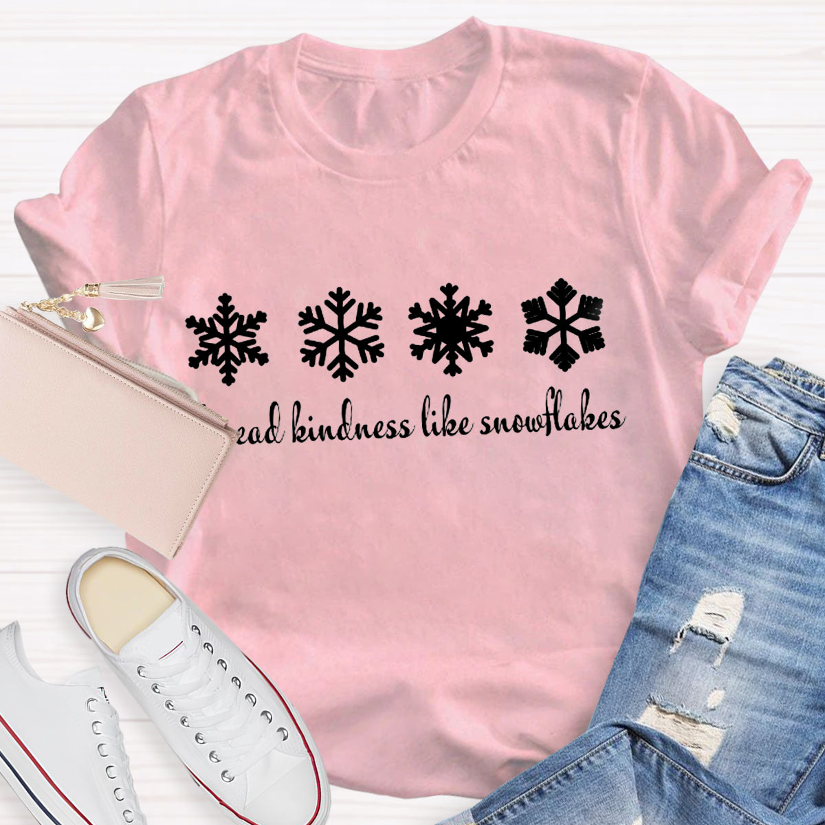 Spread Kindness Like Snowflakes Christmas Teacher T-Shirt