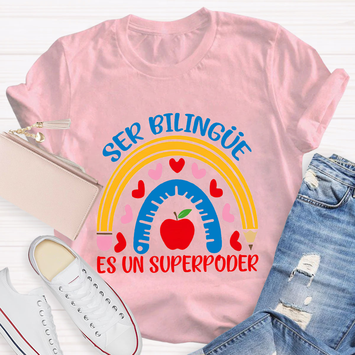 Ser Bilingue Es Un Super Poder Spanish Teacher T-Shirt