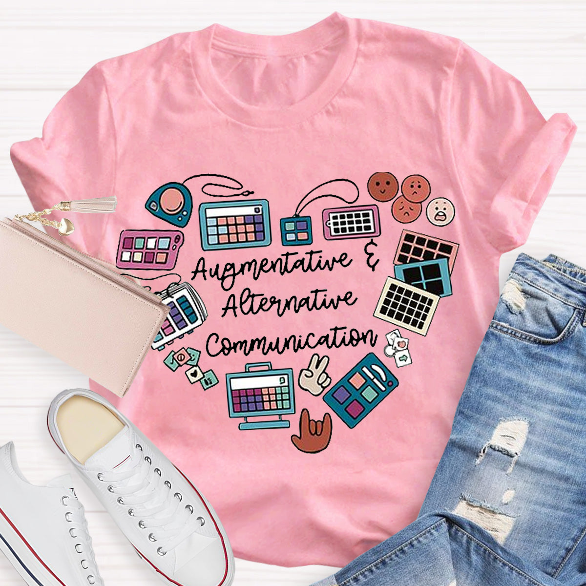 AAC Heart Design Teacher T-Shirt