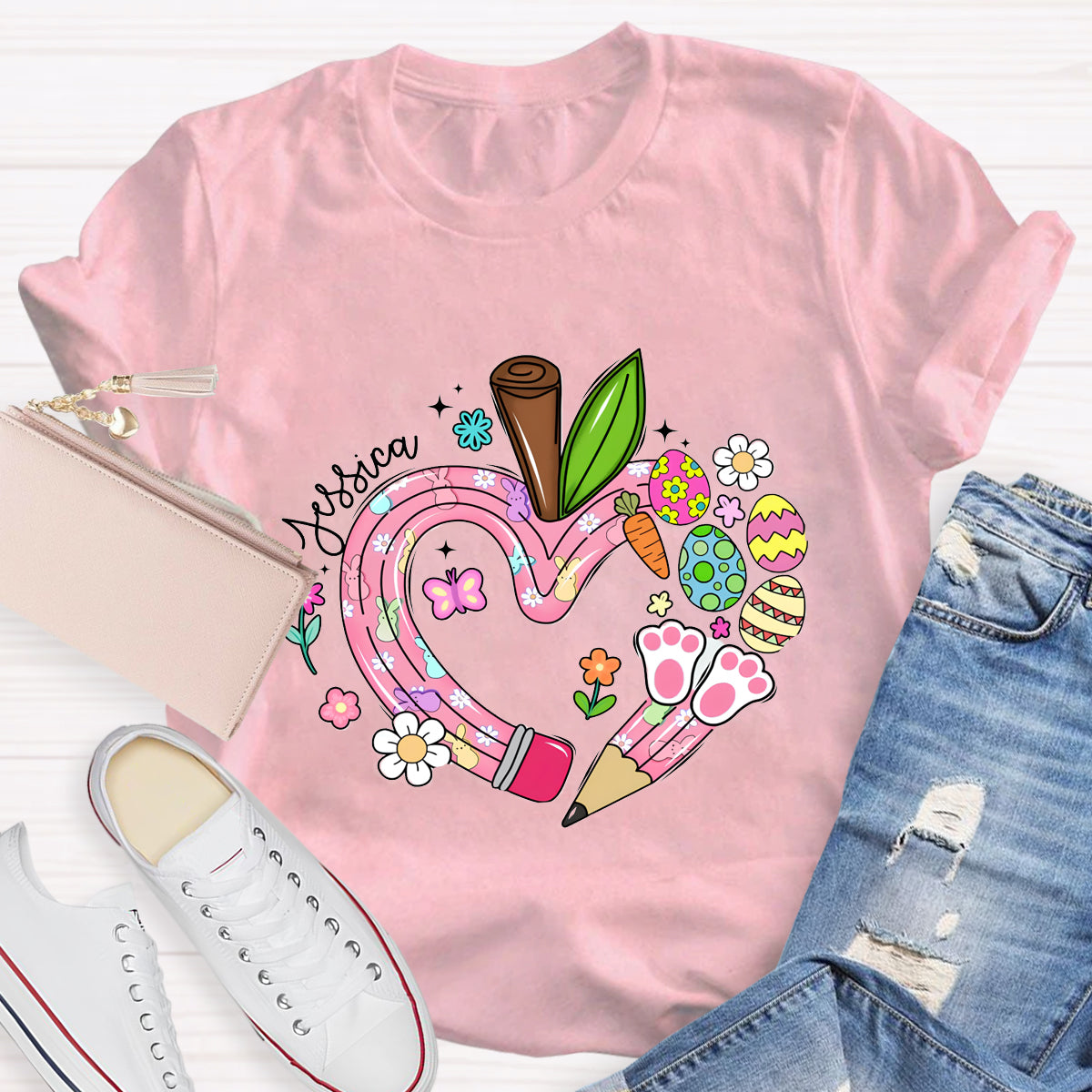 Personalized Name Easter Teacher T-Shirt