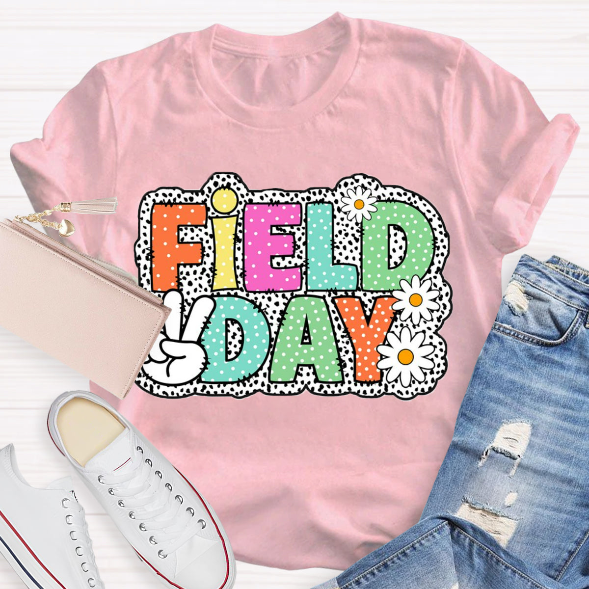 Field Day Dots Teacher T-Shirt