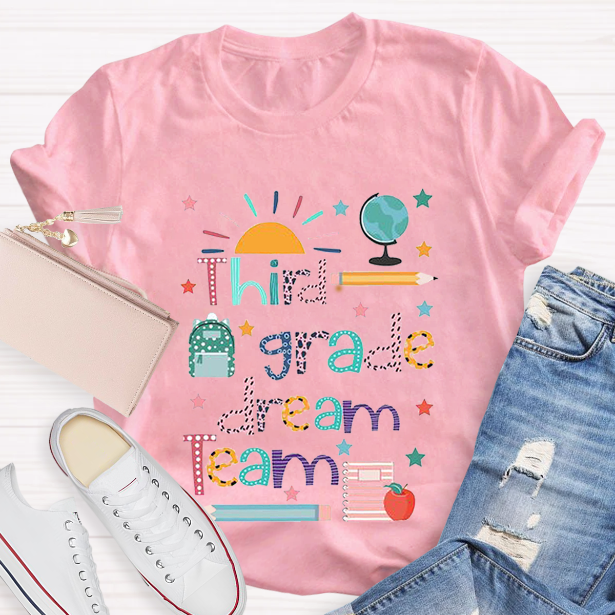 Personalized Grade Dream Team Teacher T-Shirt