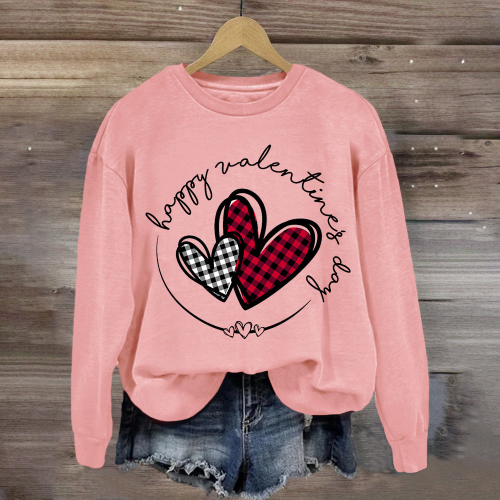 Plaid Heart Valentines Day Sweatshirt