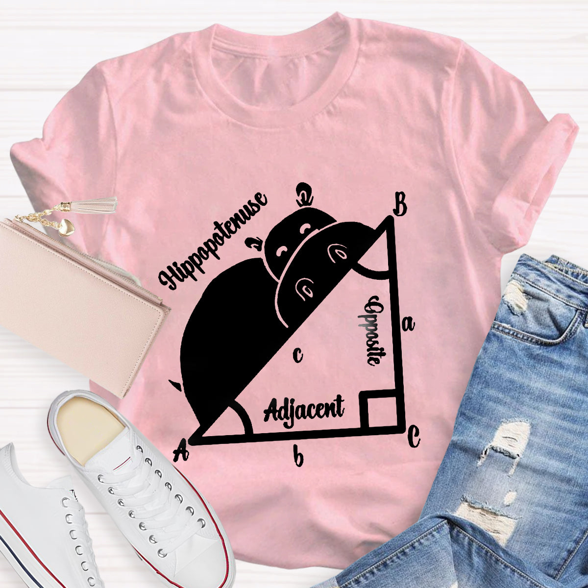 Hippo Hippotenuse Angle Function Teacher Shirt