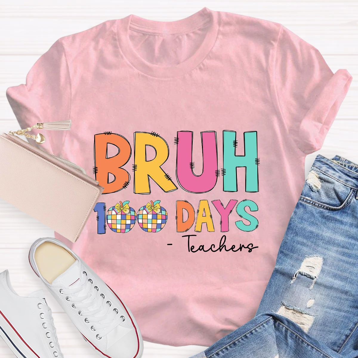 Personalized Text Bruh 100 Days T-shirt