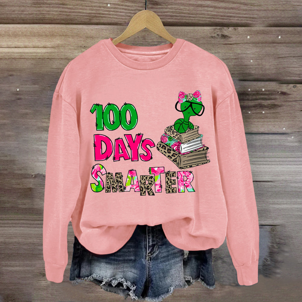 100 Days Smarter Caterpillar Wearing Glasses Sweatshirt