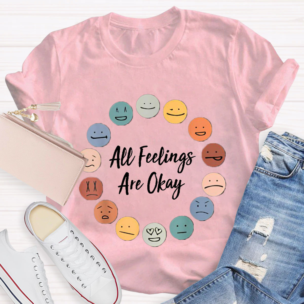 All Feelings Are Okay Smiley Face T-Shirt