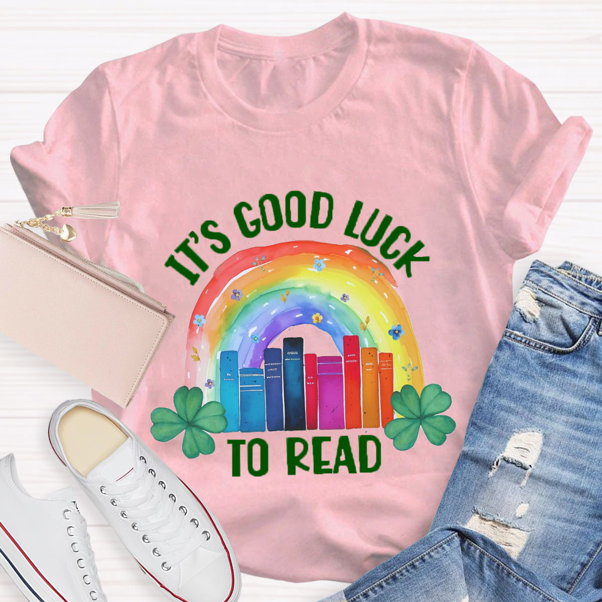 It's Good Lucky To Read Rainbow Shamrock T-Shirt