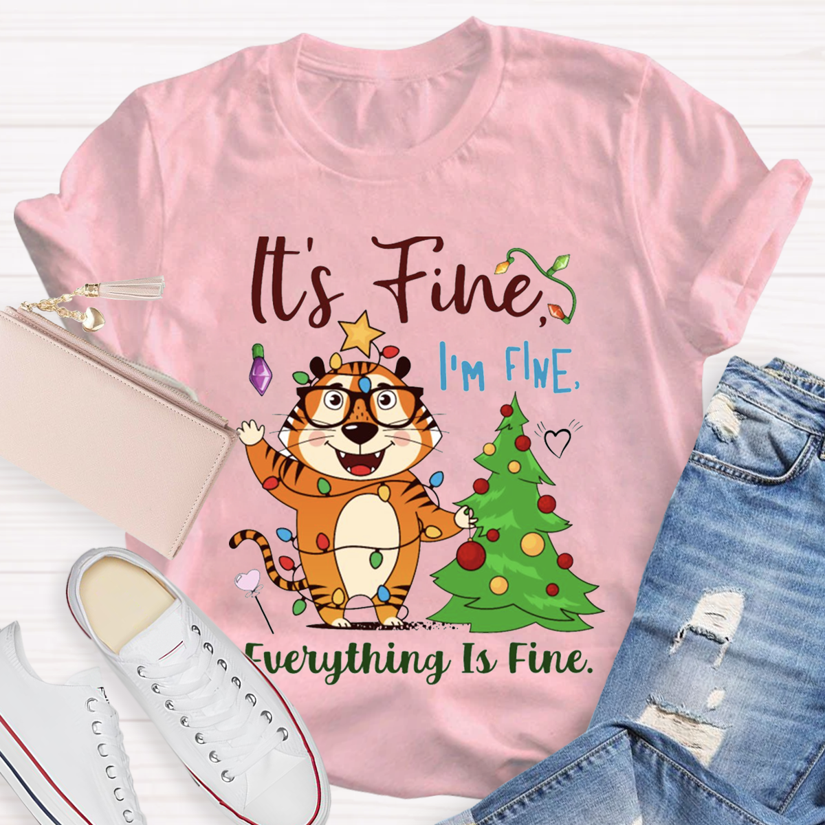 It's Fine I'm Fine Everything Is Fine Teacher T-Shirt