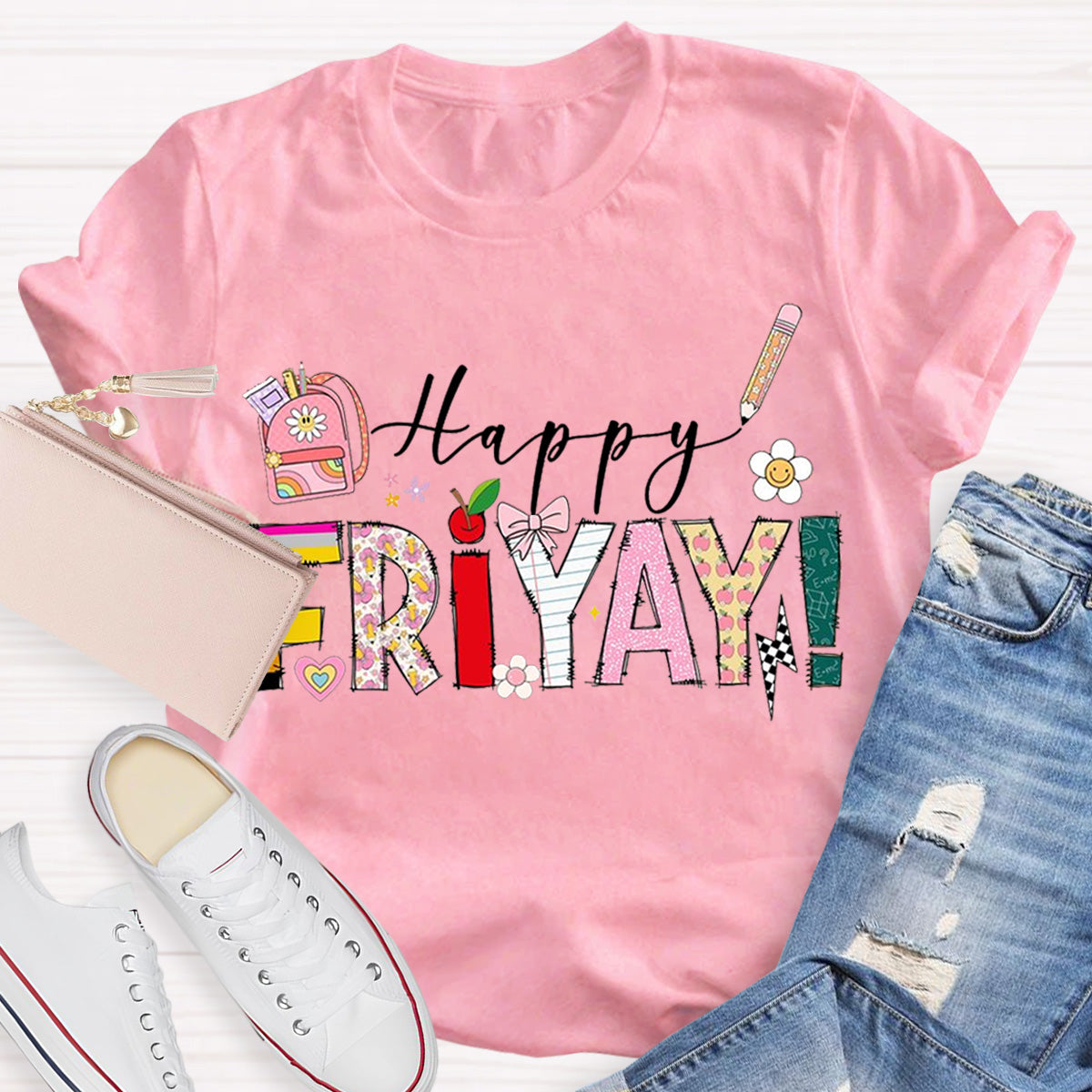 Cute Happy Friyay Teacher T-Shirt