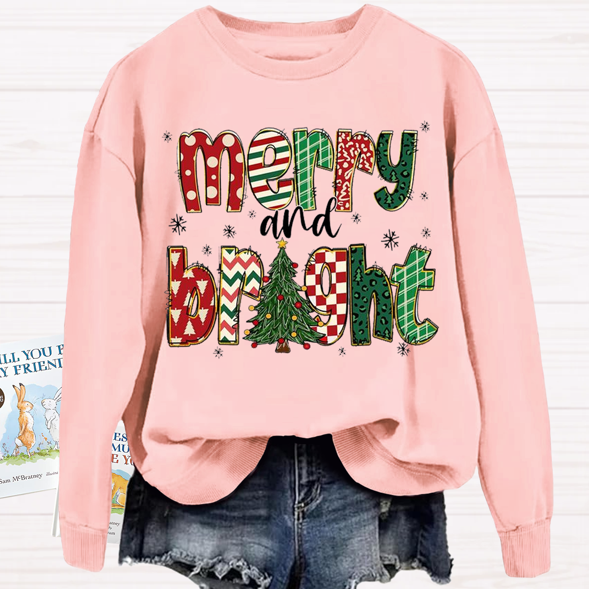 Merry And Bright Retro Christmas Sweatshirt