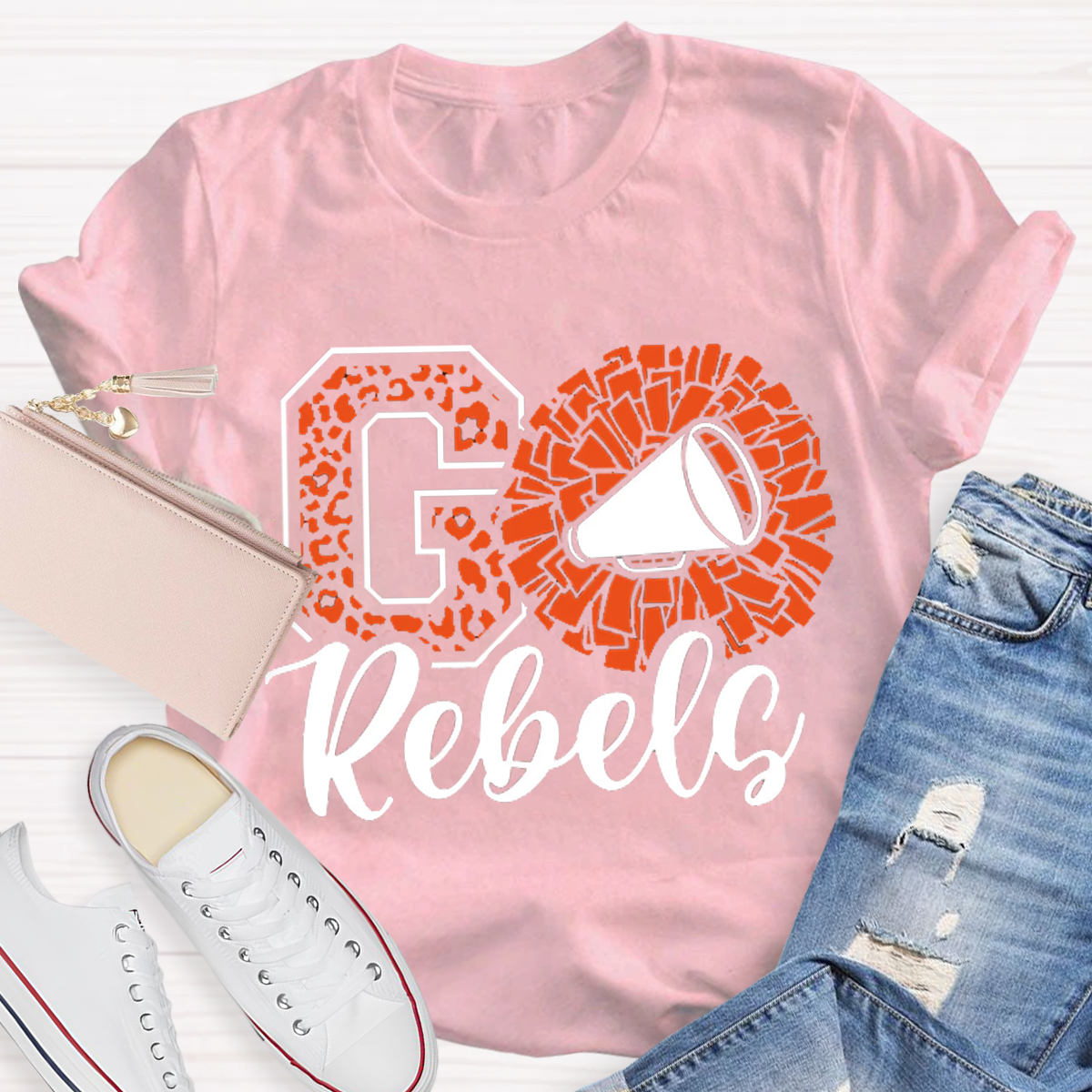 Leopards Rebels Cheer Little Mascot School TeamTeacher T-Shirt