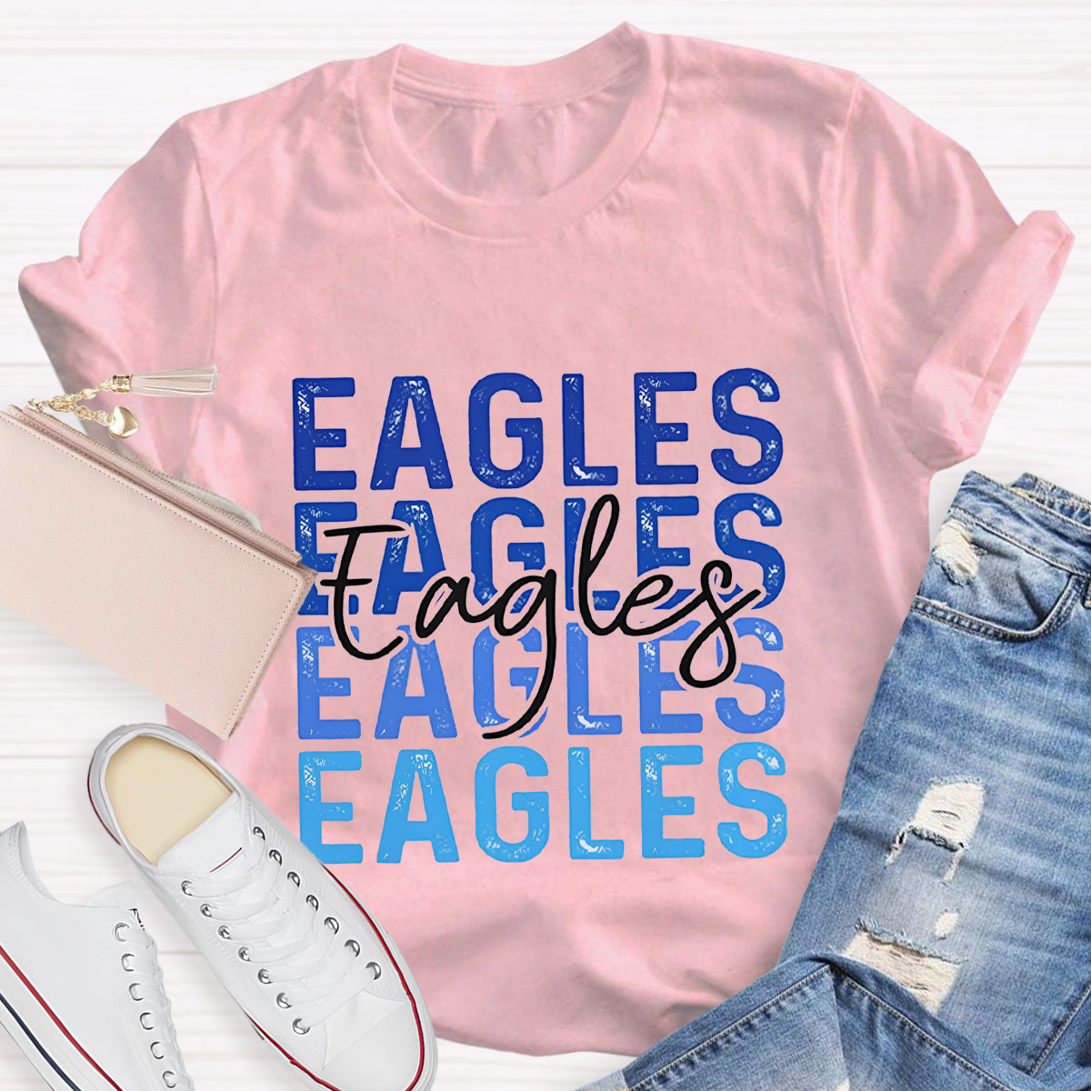 Personalized School Mascot Eagles Teacher T-Shirt