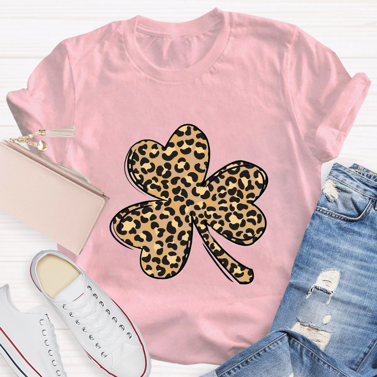 St. Patrick's Day Leopard Print Shamrock T-Shirt