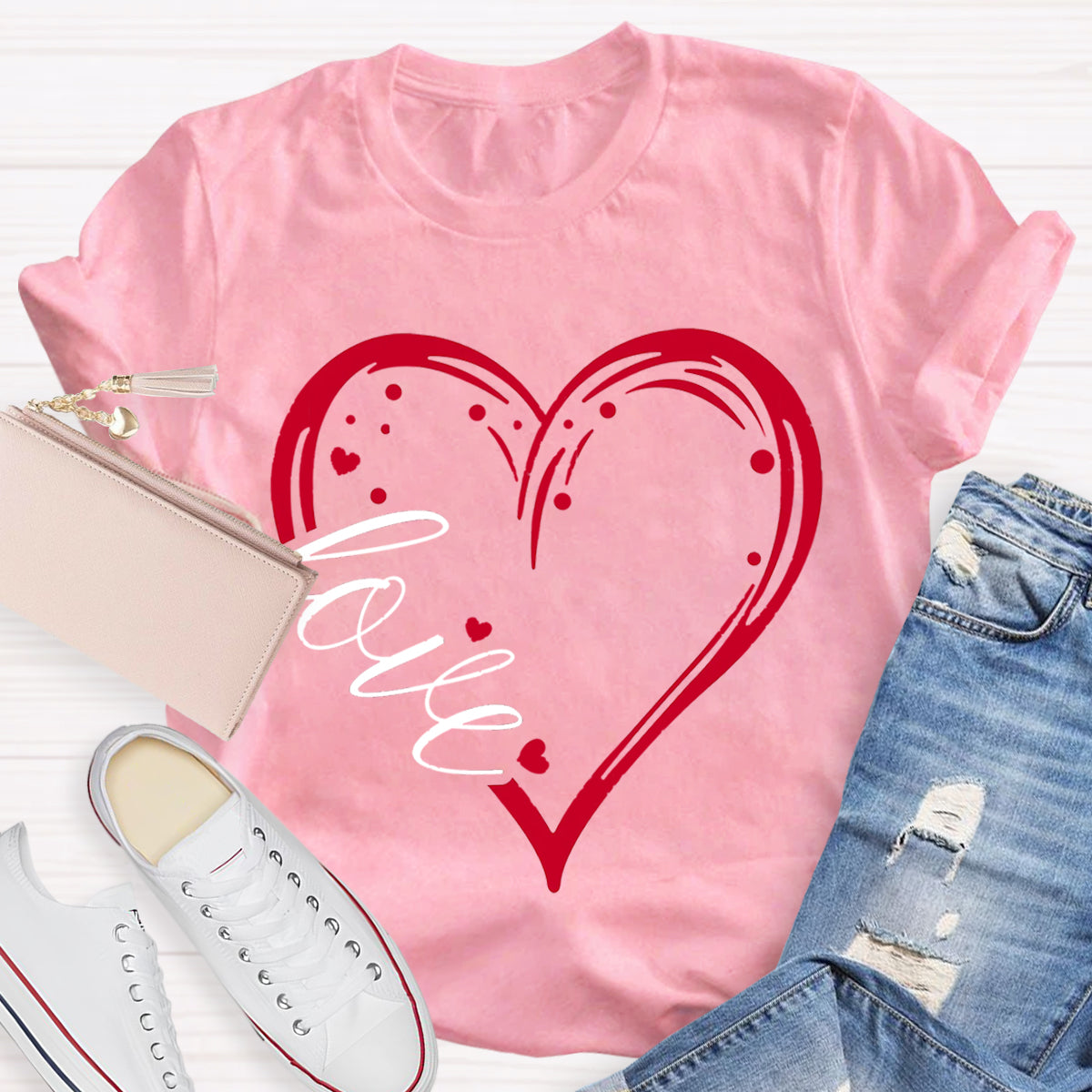 Valentines Day Heart Teacher T-Shirt